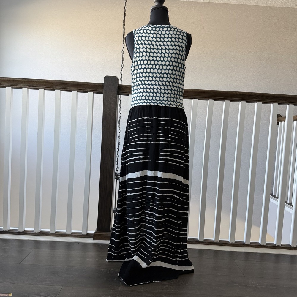 Anthropologie Lilka Mixed Print Maxi Dress Medium Boho Resort Travel‎ Artsy - Picture 3 of 7